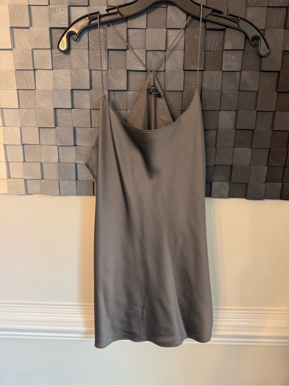 Eileen Fisher Gray Silk Satin Cami Top